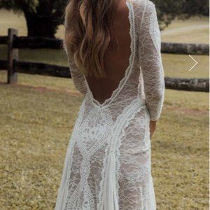 Non Name Brand Ivory Knit Wedding Dress in Grace Loves Lace Style, Women's 8